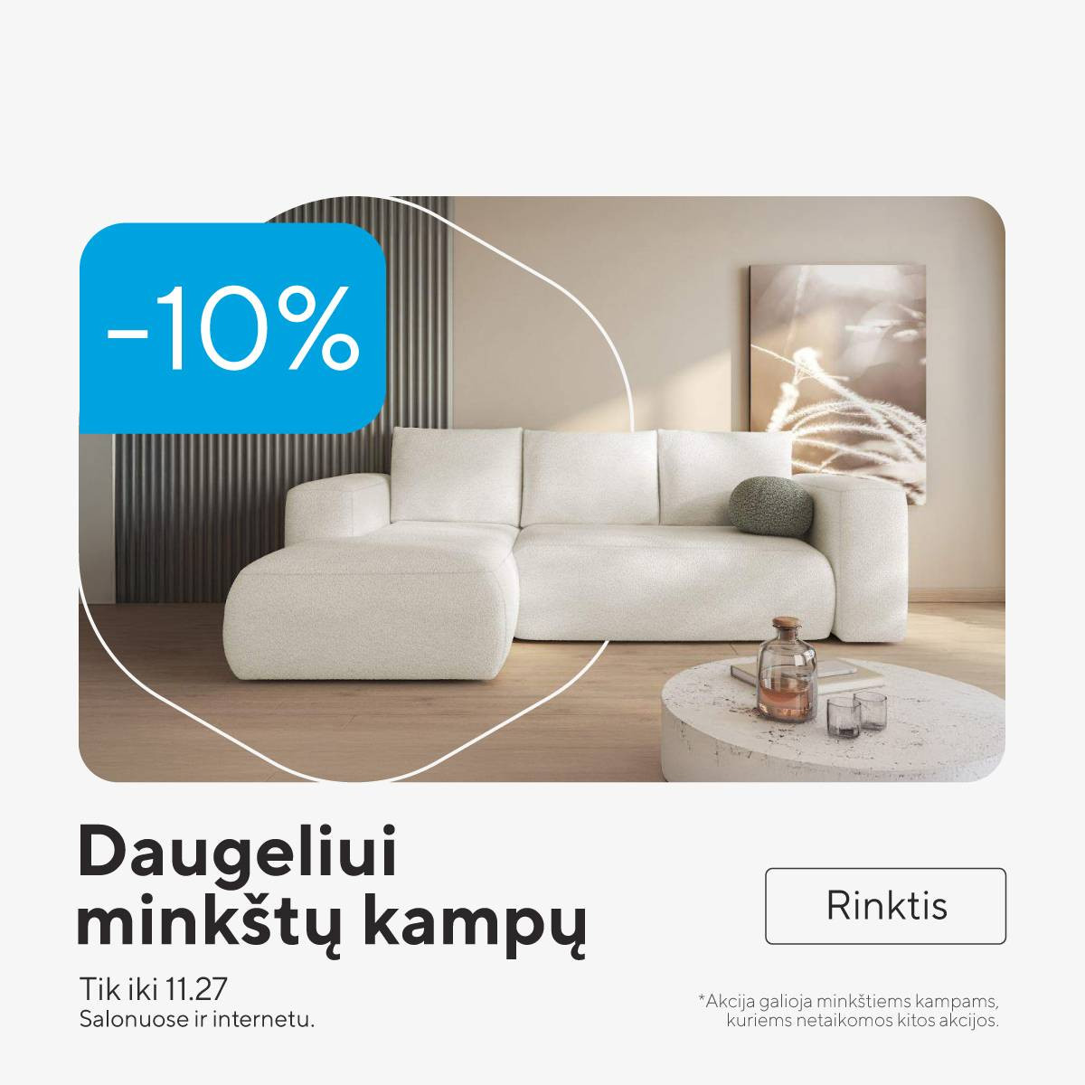 Minkštiems kampams -10%